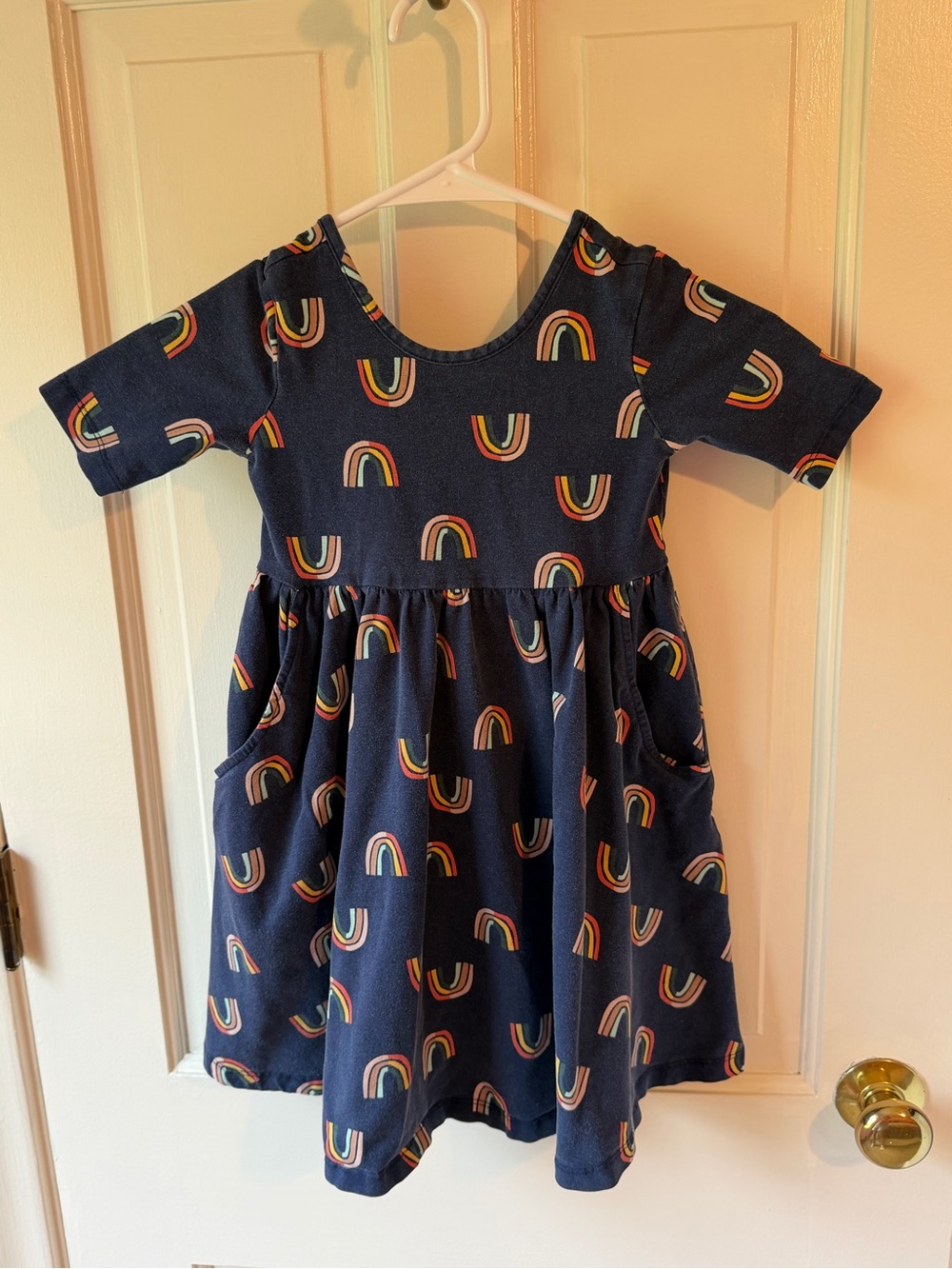 Hanna Andersson Navy Rainbow Pocket Dress